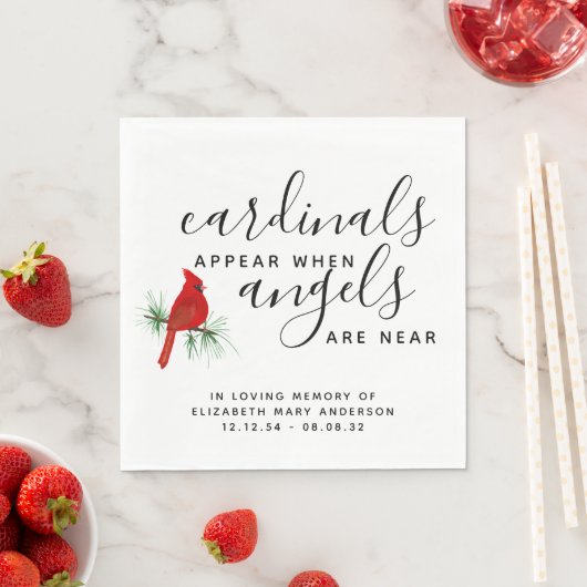 Serviette En Papier Hommage au Cardinal Remembrance (En situation)