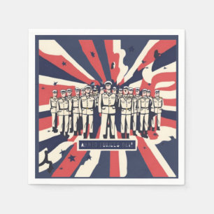 Serviette En Papier "Hommage au service : Joyeuse Journée des Forces A
