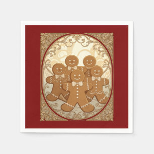 Serviette En Papier Homme en pain d'épices Noël Art Nouveau