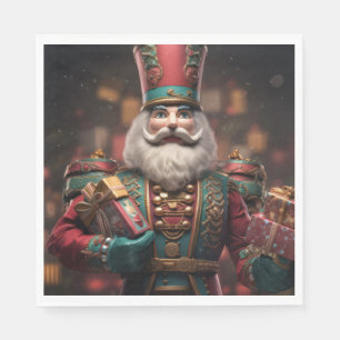 Serviette En Papier Homme en uniforme coloré avec de nombreux cadeaux