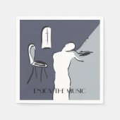 Serviette En Papier Homme jouant au violon (Devant)