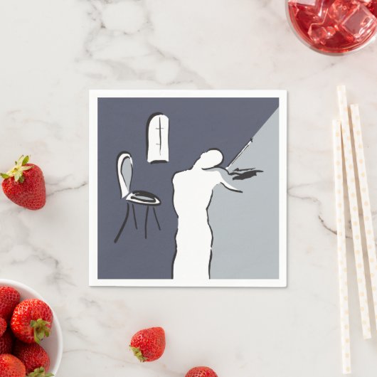 Serviette En Papier Homme jouant au violon (En situation)