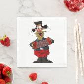 Serviette En Papier Homme Jouant L'Accordion (En situation)