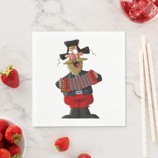 Serviette En Papier Homme Jouant L'Accordion (En situation)