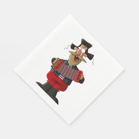 Serviette En Papier Homme Jouant L'Accordion (Coin)