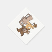 Serviette En Papier Homme livrant des serviettes de colis (Coin)