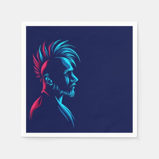 Serviette En Papier Homme punk (Devant)