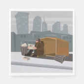 Serviette En Papier Homme sans abri (Devant)