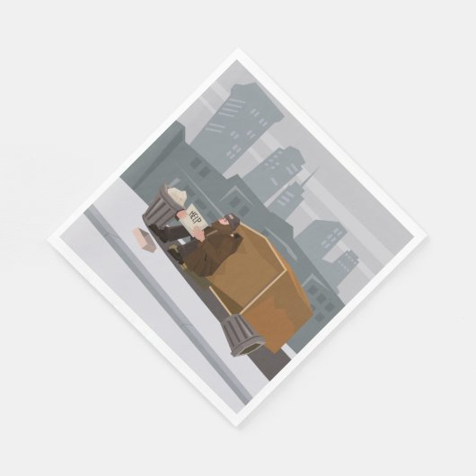 Serviette En Papier Homme sans abri (Coin)