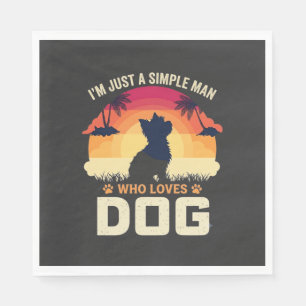 Serviette En Papier Homme Simple Qui Aime Silhouette De Chien Coucher