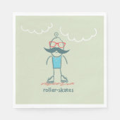 Serviette En Papier Homme sur Rollerskates (Devant)