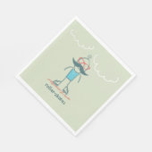 Serviette En Papier Homme sur Rollerskates (Coin)