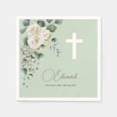 Serviette En Papier Hommes funérailles Christian Élégant Rose (Devant)