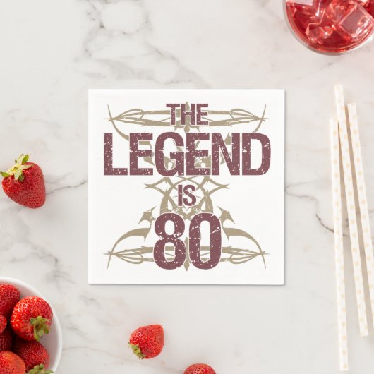 Serviette En Papier Homme's Funny 80e Anniversaire (En situation)