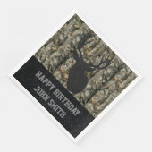 Serviette En Papier Hommes Joyeux Anniversaire Camo Deer Chasse Servie (Coin)