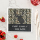 Serviette En Papier Hommes Joyeux Anniversaire Camo Deer Chasse Servie (En situation)