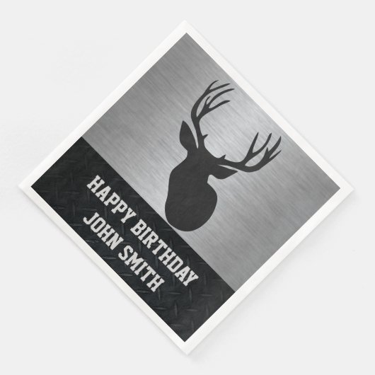 Serviette En Papier Hommes Joyeux Anniversaire Chasse de cerfs serviet (Coin)