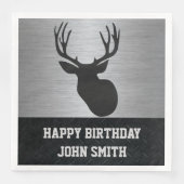 Serviette En Papier Hommes Joyeux Anniversaire Chasse de cerfs serviet (Devant)