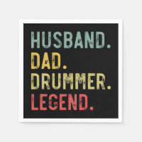 Hommes Vintage Cadeau Chemise Mari Papa Drummer Lé