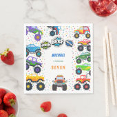 Serviette En Papier Honer beep vroom monstre camions garçon anniversai (En situation)