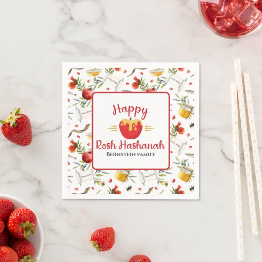 Serviette En Papier Honey Apple Juif Happy Rosh Hashanah (En situation)