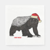 Serviette En Papier Honey Badger Funny Badass Festive Père Noël Humour (Devant)
