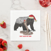 Serviette En Papier Honey Badger & Snake Funny Badass Noël (En situation)