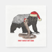 Serviette En Papier Honey Badger & Snake Funny Badass Noël (Devant)