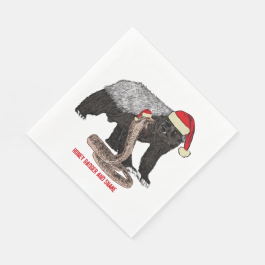 Serviette En Papier Honey Badger & Snake Funny Badass Noël (Coin)