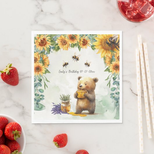 Serviette En Papier Honey Bear Anniversaire de fête Napkins (En situation)