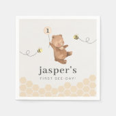 Serviette En Papier Honey Bear First Bee day (Devant)