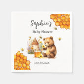 Serviette En Papier Honey Bee Bear Baby Shower (Devant)