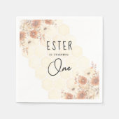 Serviette En Papier Honey Boho Fleur sauvage Genre Neutre Anniversaire (Devant)