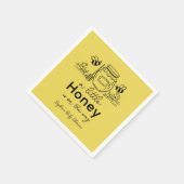 Serviette En Papier Honey Hand-drawn Jar Bees Yellow Baby Shower (Coin)