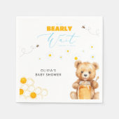 Serviette En Papier Honey Teddy Bear Boy Girl Baby shower (Devant)