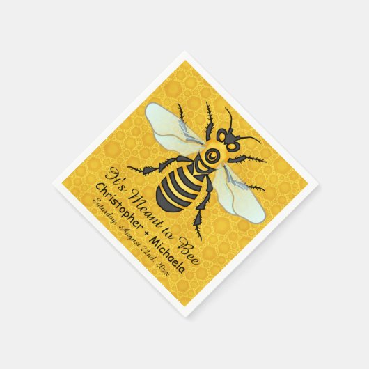 Serviette En Papier Honeybee Honeypeb Bee Mariage Thème Personnalisé (Coin)