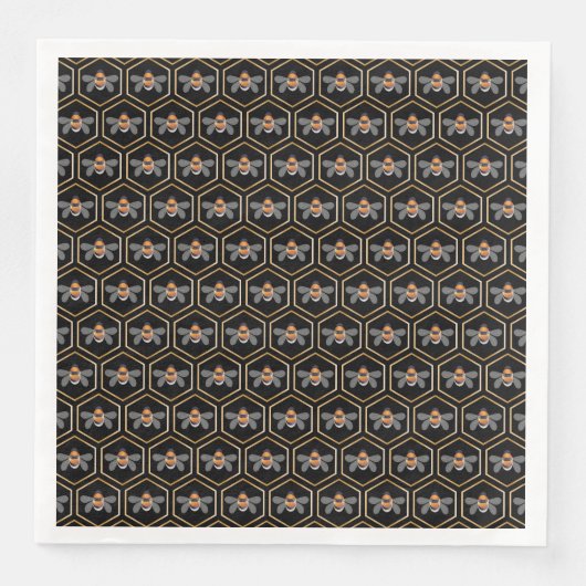 Serviette En Papier Honeycomb And Bees (Devant)