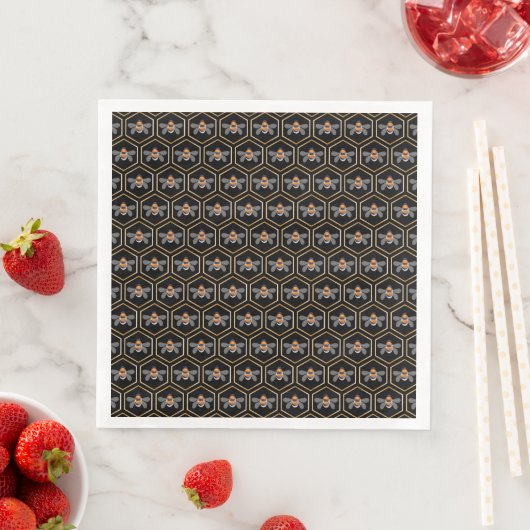Serviette En Papier Honeycomb And Bees (En situation)