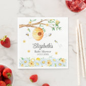 Serviette En Papier Honeypeb Bee Chamomile Baby shower (En situation)