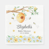Serviette En Papier Honeypeb Bee Chamomile Baby shower (Devant)