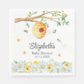 Serviette En Papier Honeypeb Bee Chamomile Baby shower (Devant)