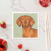 Serviette En Papier Hongrois Vizsla Caricature Pointeur Chien vert têt (En situation)