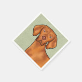 Serviette En Papier Hongrois Vizsla Caricature Pointeur Chien vert têt (Coin)