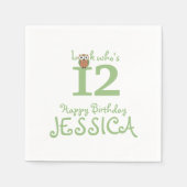 Serviette En Papier Hoot Owl Joyeux anniversaire (Devant)