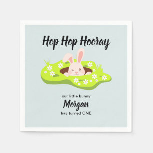 Serviette En Papier Hop Hop Hooray Un Lapin Rabbit Hole 1er Anniversai