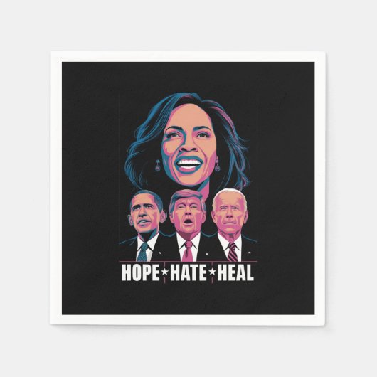 Serviette En Papier Hope Hate Heal Rise Kamala 2024 (Devant)