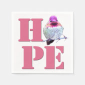 Serviette En Papier HOPE rose Anna's Hummingbird Photo Napkin (Devant)