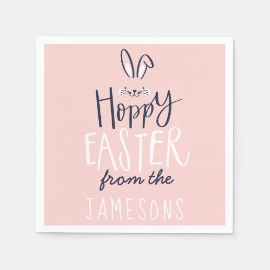 SERVIETTE EN PAPIER HOPPY EASTER BUNNY (Devant)