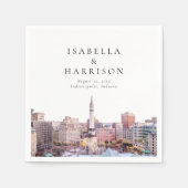 Serviette En Papier Horizon de la destination Indianapolis Indiana (Devant)