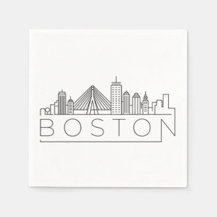 Serviette En Papier Horizon de la ville de Boston, horizon de Boston m